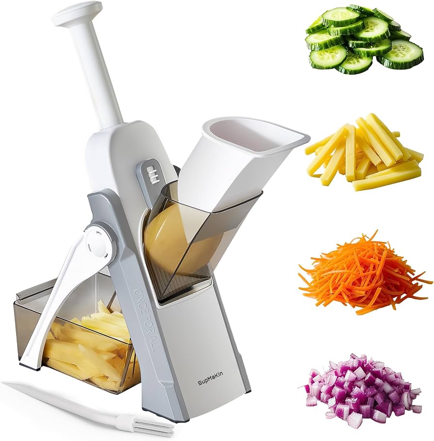 Multi-Purpose Mandoline Vegetable Slicer | Adjustable Cutting & Grating Tool | Safe Manual Kitchen Chopper | Random Color