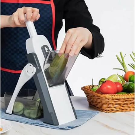 Multi-Purpose Mandoline Vegetable Slicer | Adjustable Cutting & Grating Tool | Safe Manual Kitchen Chopper | Random Color