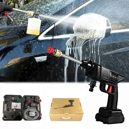 48V Cordless High-Pressure Car Wash Gun | Wireless Foam Jet Washer with Double Battery | Portable Pressure Spray Cleaner with Storage Box